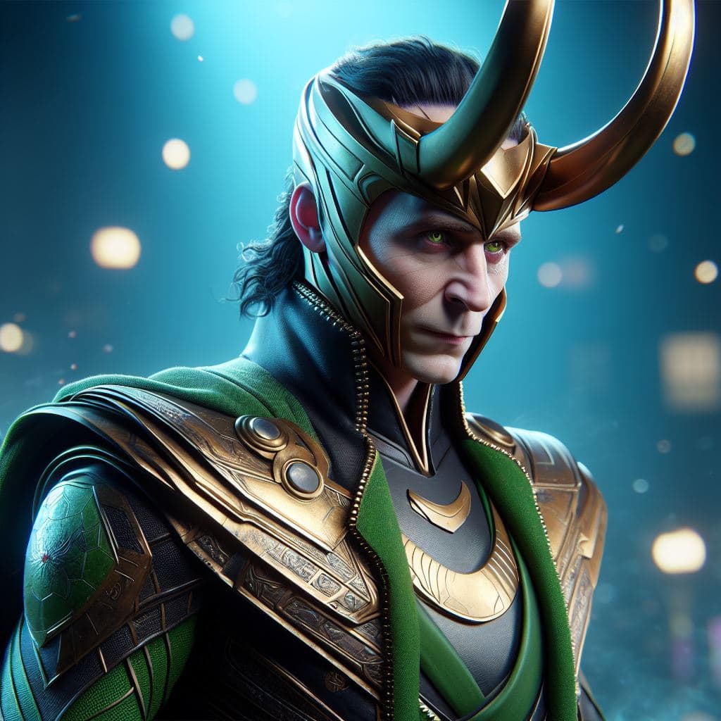 AI generated: Hyper realistic Marvel character design Loki , void arcanist, mist, photorealistic, octane render, u...