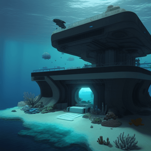 AI generated: Underwater base
