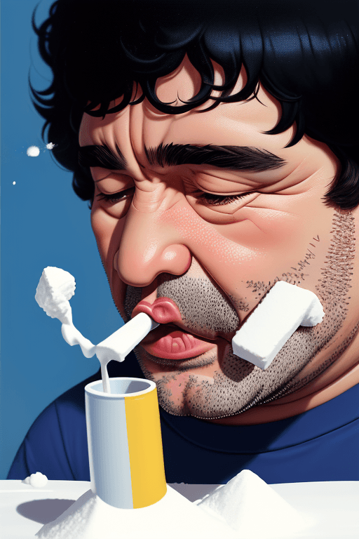 AI generated: The personification of Maradona snorting a huge lane of cocaine<lora:add_detail:1>