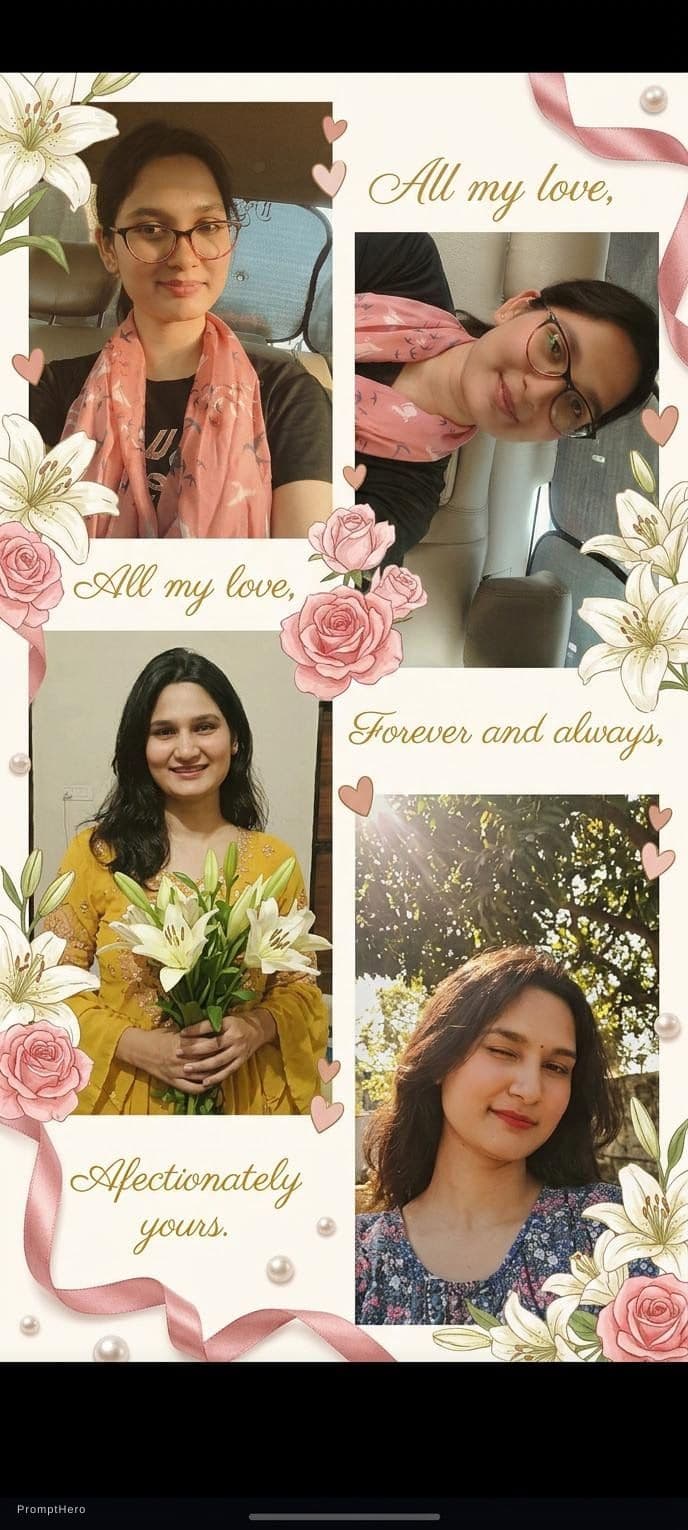 AI generated: Make many collage with attach lily flower 
And love affection and give some loving vibe