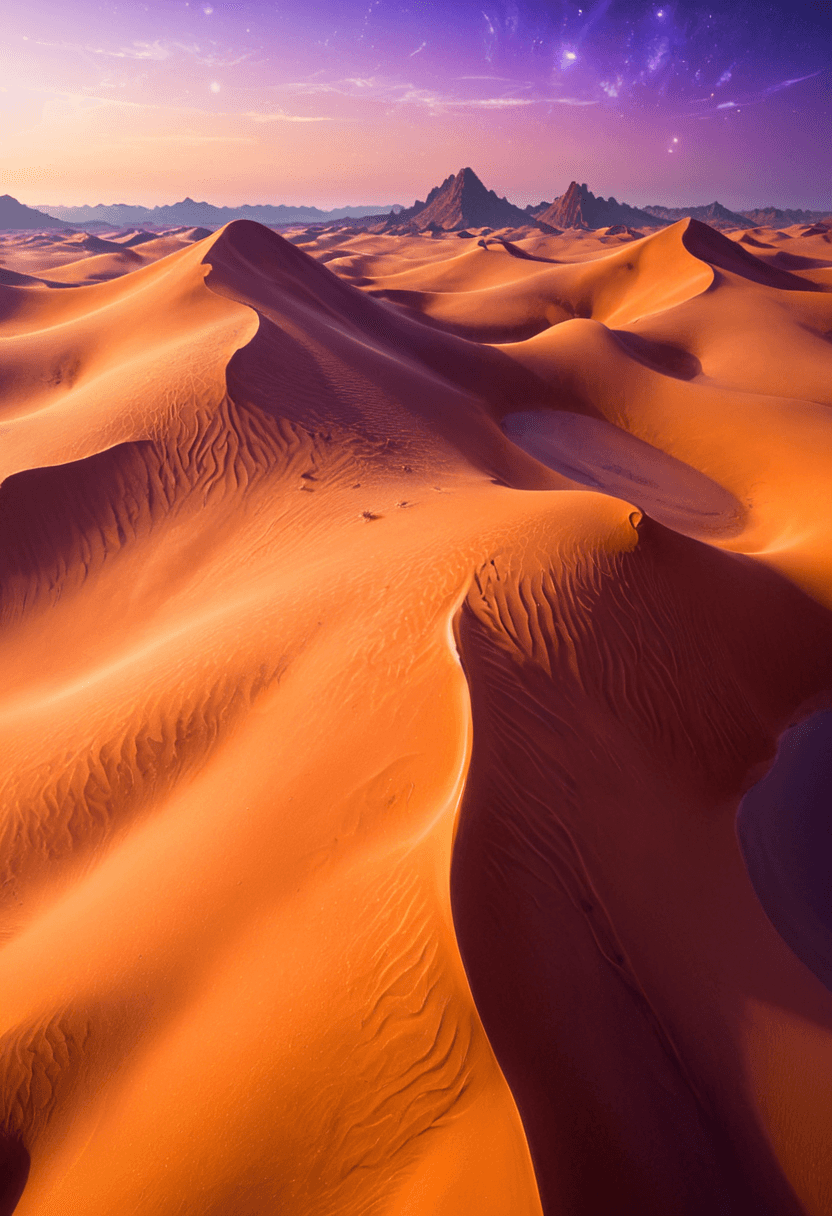 AI generated: Dreamscape <lora:xl_more_art-full_v1:1>,<lora:DreamARTSDXL:1>,A vast alien desert of jagged,crystall...