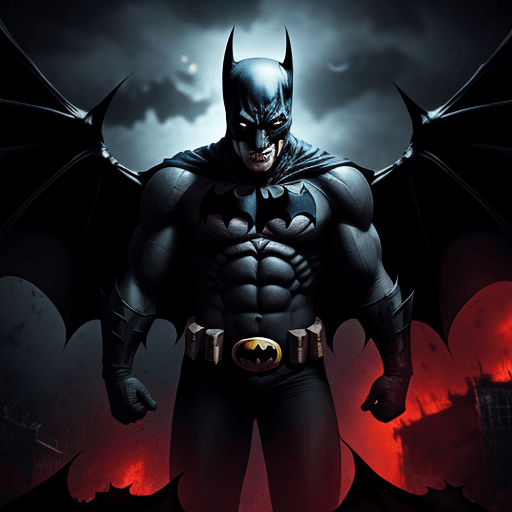 AI generated: Demon Batman in hell, 4k ,ultra hd