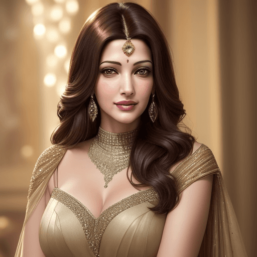 AI generated: A woman who's beauty is blend of actresses ( Sonali Bendre, Liv Tyler) in their primein her late twe...