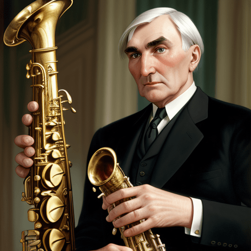 AI generated: President Warren Harding, playing saxophone