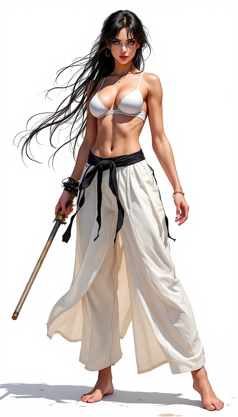 AI generated: GGorgeous muscolar woman, ufotable masterpiece, full body, best quality artwork - stylized - high co...