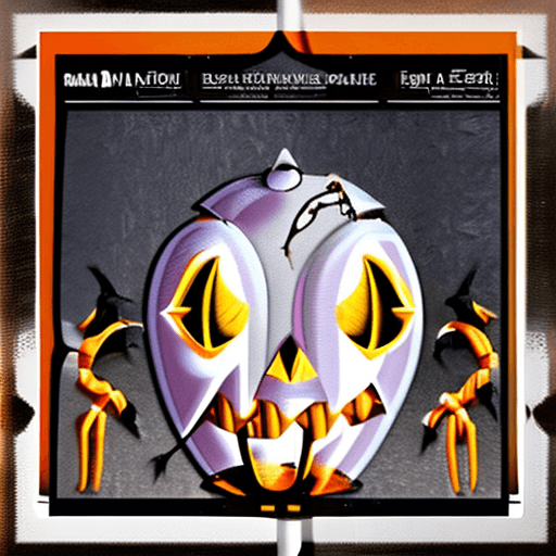 AI generated: Craft a spine-tingling Halloween ensemble featuring a sinister figure, with a pumpkin as the face, e...