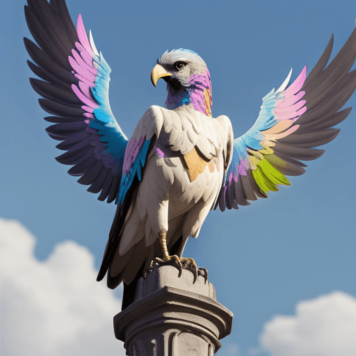 AI generated: ave con alas multicolor