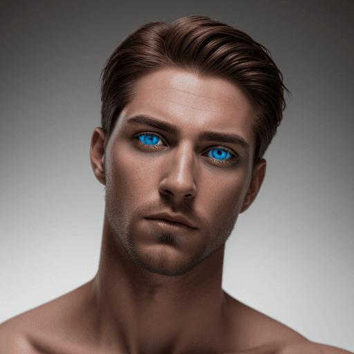 AI generated: Hyper realistic photo of a handsome man with hypnotic eyes