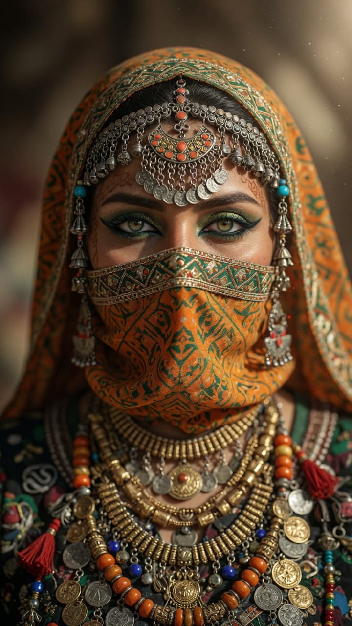 AI generated: "Ultra-realistic National Geographic level portrait photograph of a beautiful Middle Eastern woman w...
