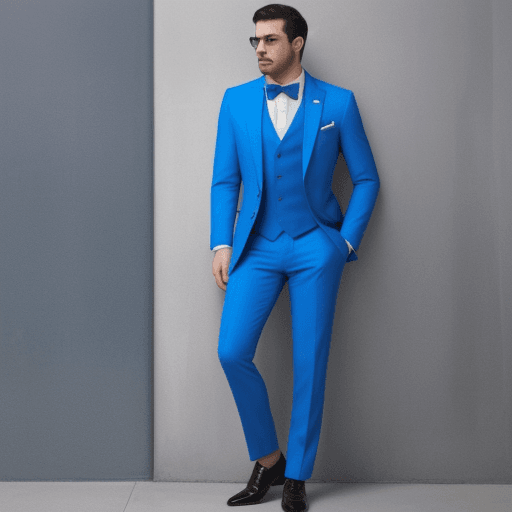 AI generated: man with a blue suit, full body
