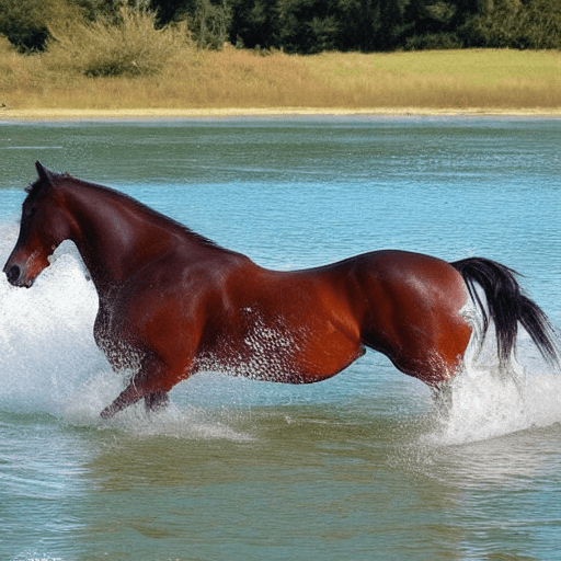 AI generated: horse swimming