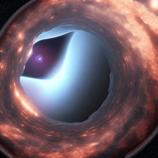 AI generated: inside the heart of a black hole in deep space, 8k, ultra realistic, epic scene