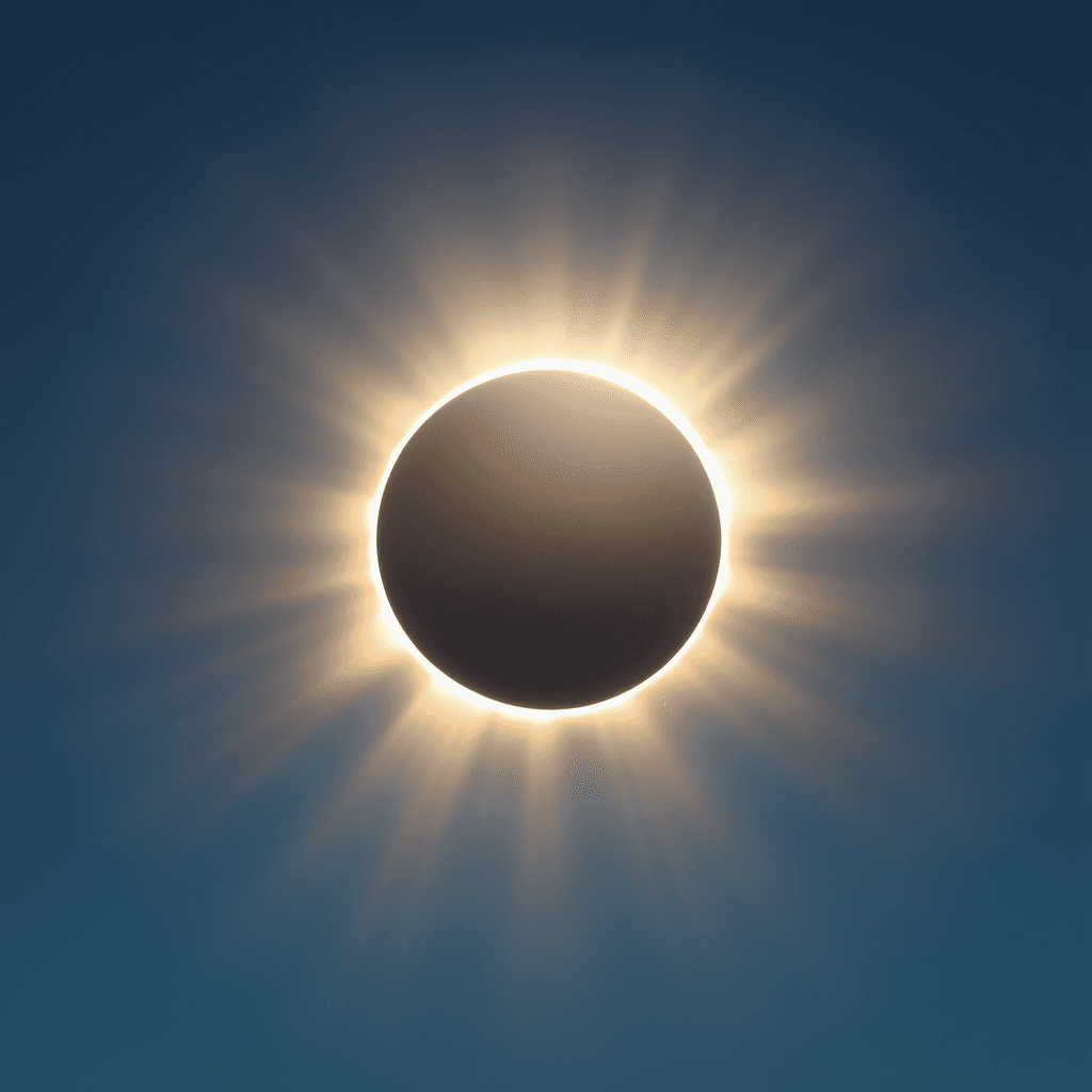 AI generated: A stunning eclipse photography style image of a total solar eclipse at its peak, with the bright sol...