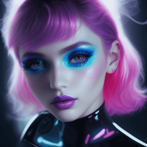 AI generated: a close up of a woman's cute pretty adorable face with bright makeup, inspired by David LaChapelle, ...