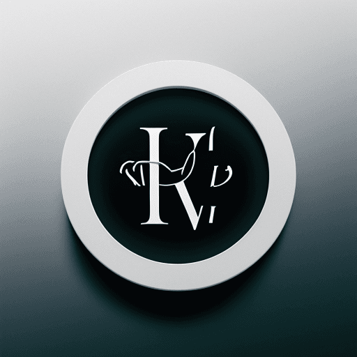 AI generated: A modern, creative, flat, monogram logo of ((detailed Heart)) white background, black and white, gre...