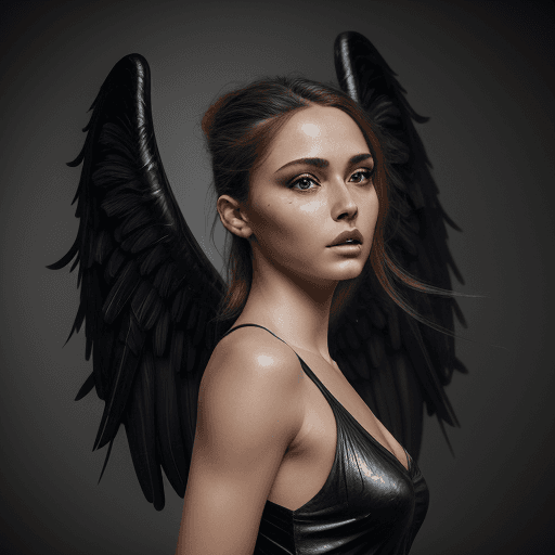 AI generated: Gorgeous Beautiful Angel Woman with outstretched Angel wings, feather texture, Beautiful face, Athle...