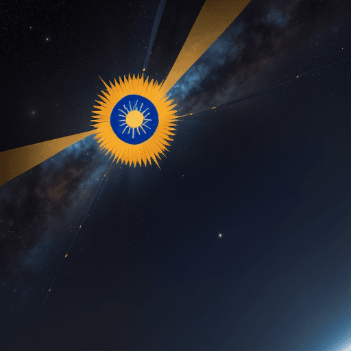 AI generated: Flag Design Criteria:

Colors:

Deep Blue: The dominant color of the flag represents the vastness of...