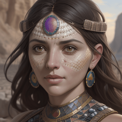 AI generated: beautiful zeugma mosaic of time travel, significant pebbles boundaries, most beautiful mosaic in the...