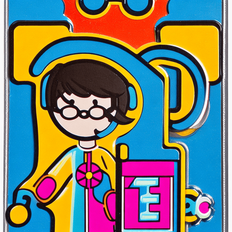 AI generated: Icon of an aetherpunk doctor, themed after girl's medical playsets. looks like colorful plastic. tak...