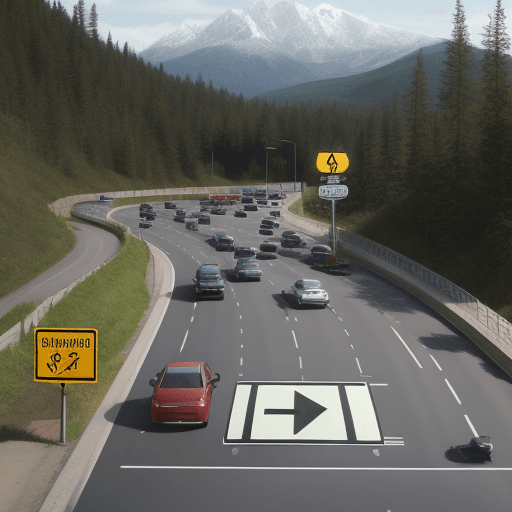 AI generated: winding road traffic sign