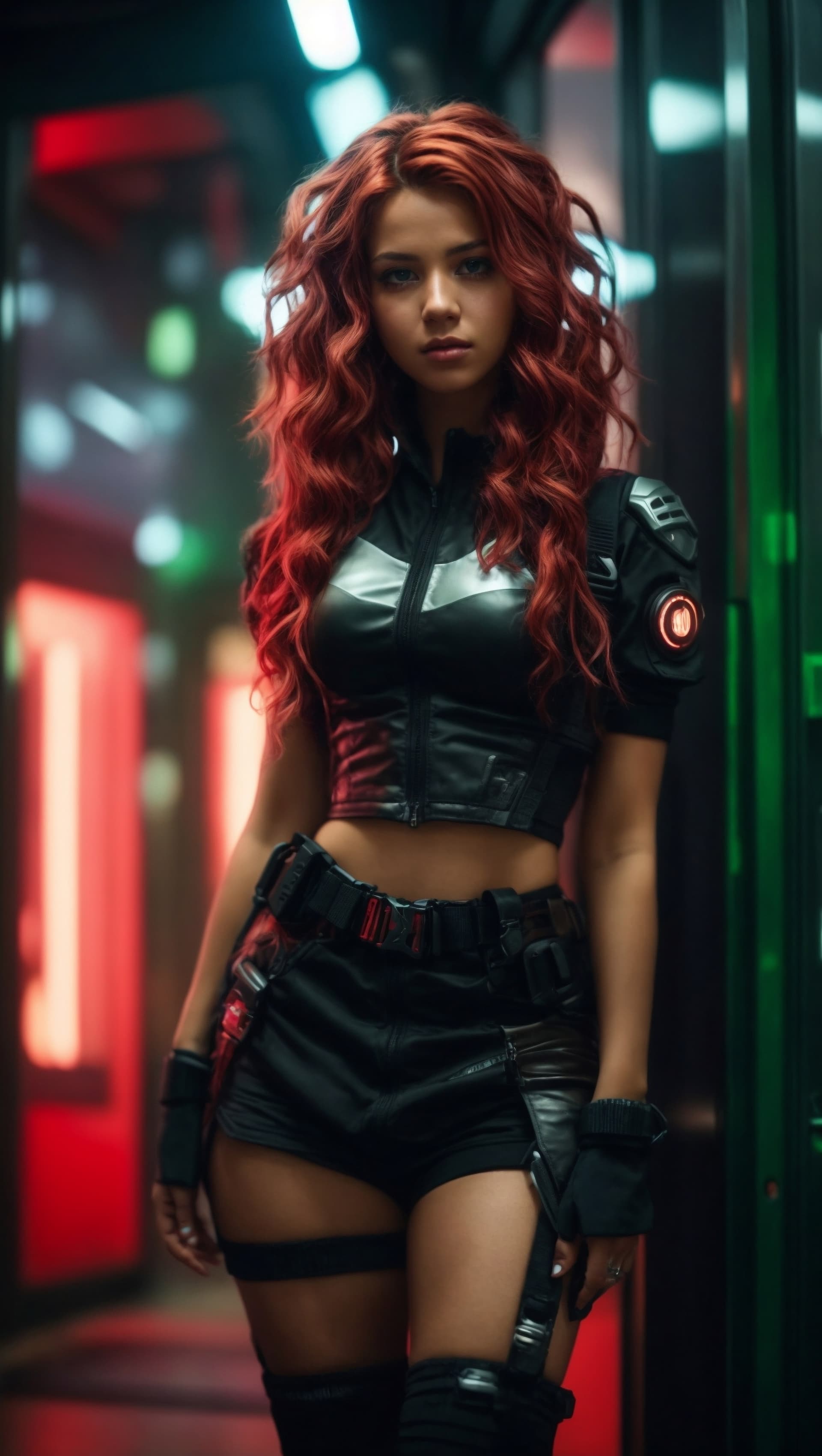 AI generated: cyberpunk, ginger , lowlight , Fortnite player
