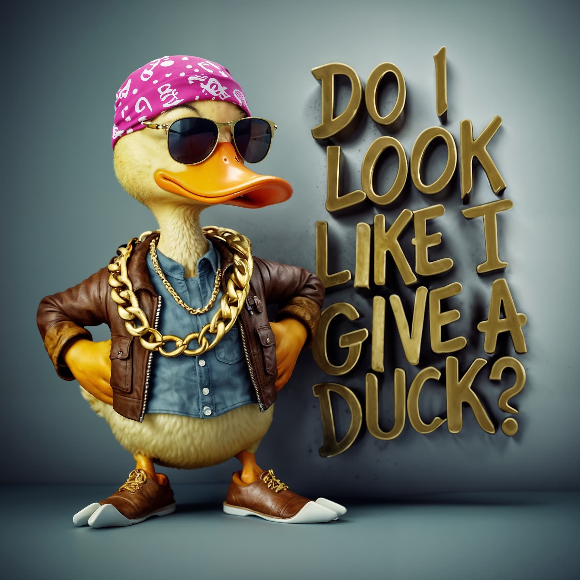 AI generated: A vibrant and quirky 3D render illustration of a fashionable hipster duck. The duck, exuding a cool ...