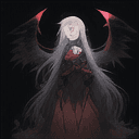AI generated: illustration, dark theme, (red moon:1.2), (night, fog, dystopia, lake, burning hell, despair), long ...