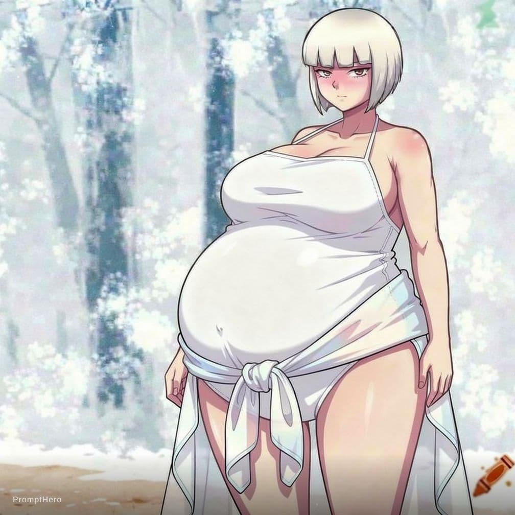 AI generated: Make her belly bigger
, Give her a bikini and make her belly MASSIVE
