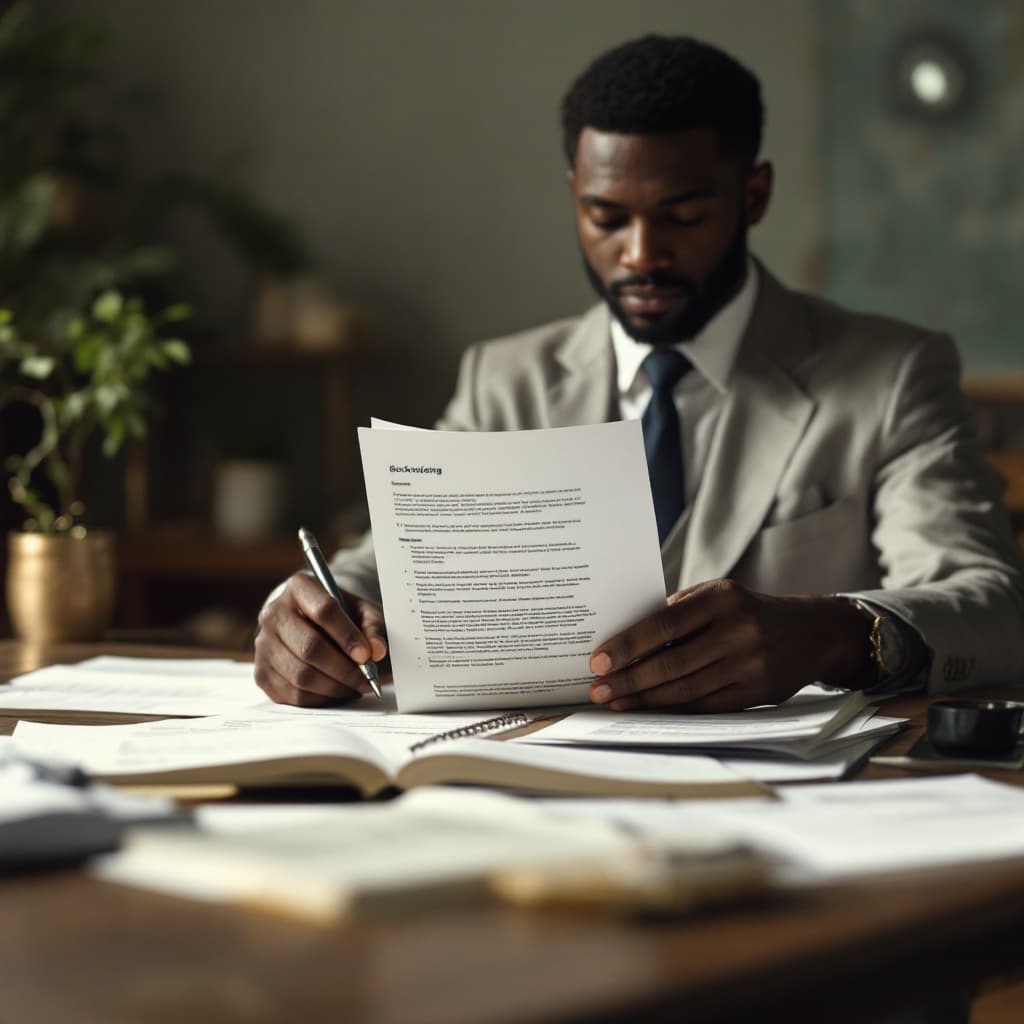AI generated: realistic bookkeeping image with black person