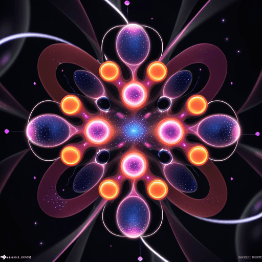 AI generated: The Nanoparticle Swarm - A mesmerizing phenomenon of luminous particles, swirling in an ever-changin...