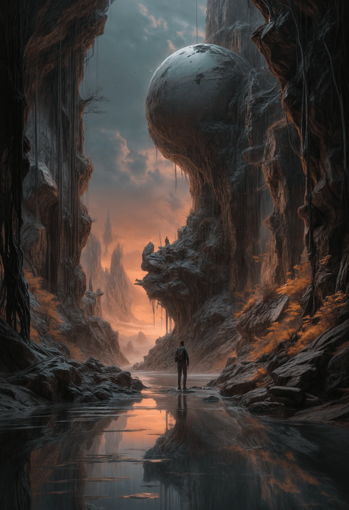 AI generated: A picture of a serene futuristic concept for escaping into a world of fantasy, softly washed over wi...