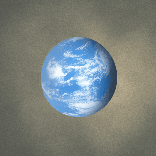 AI generated: earth in light blue color with some cloud around it