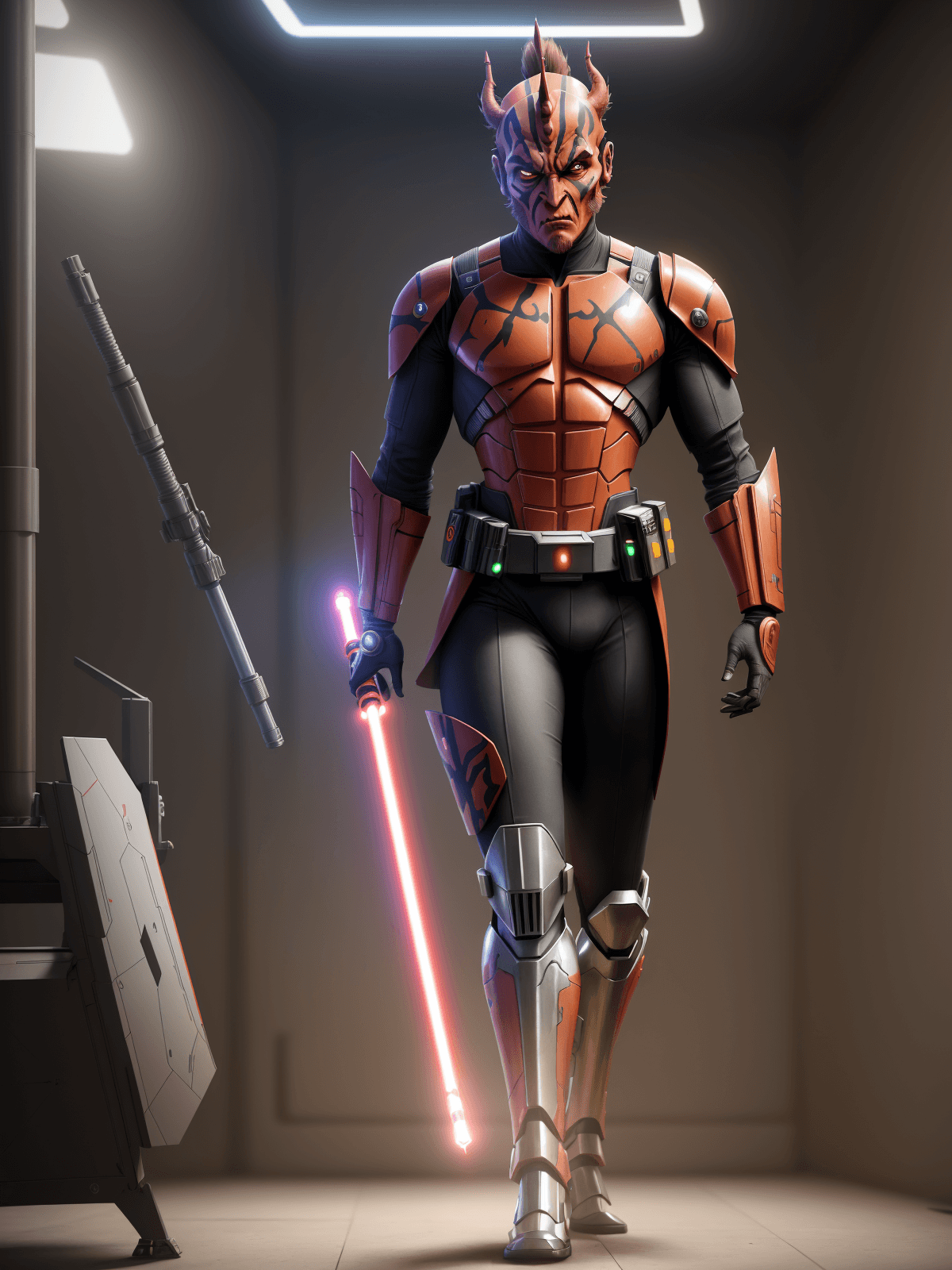 AI generated: full body view, full body shot, ultra-wide angle::5 freiza final form::4 android::3 ultra realistic,...