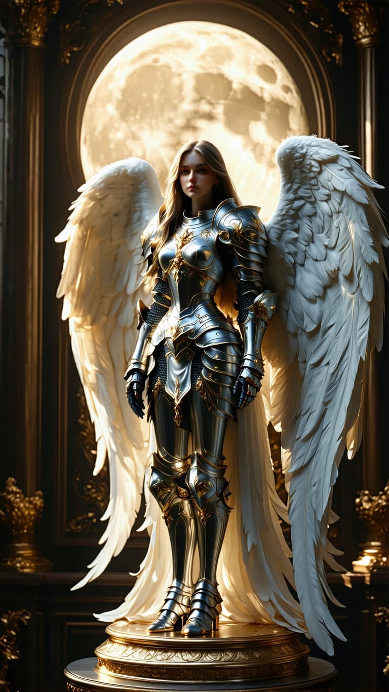 AI generated: a professional photo of a exceptionally beautiful porcelain figurine, {eleven year old}, (16 inch fi...