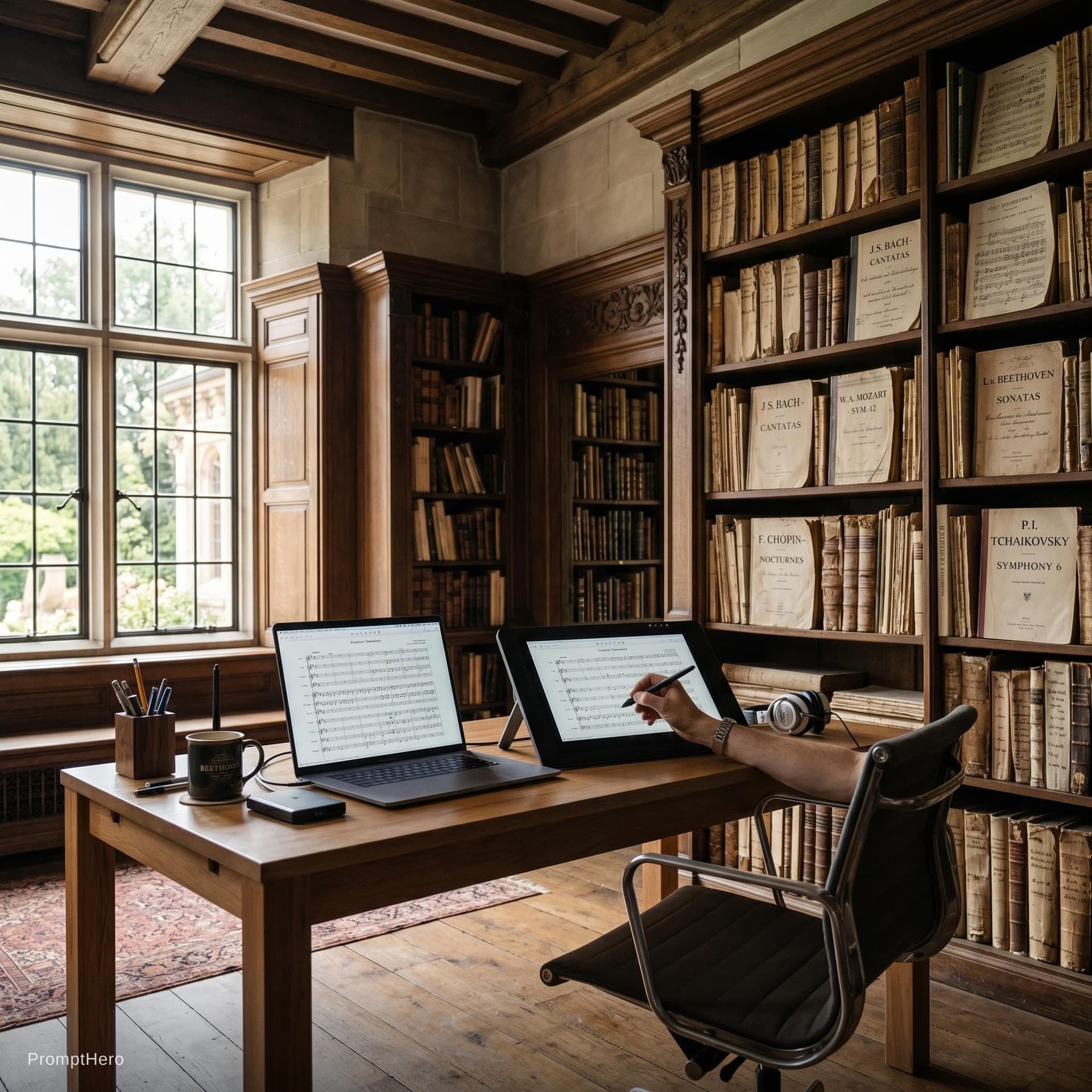 AI generated: "A candid and natural daylight photograph capturing a spacious, high-ceilinged room inside a meticul...