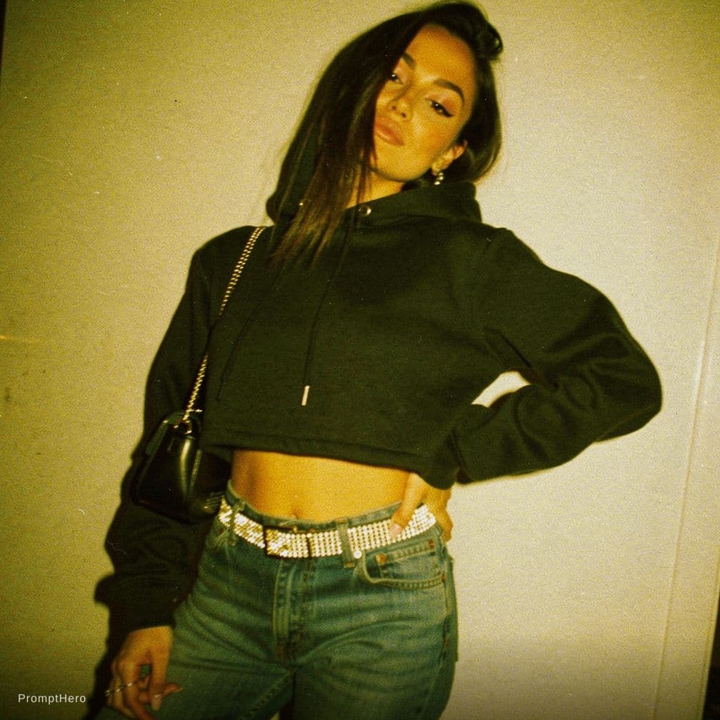 AI generated: a lo-fi 2015s-era, diagonally taken, low-quality iPhone photo of a 20-year-old baddie. The shot is i...