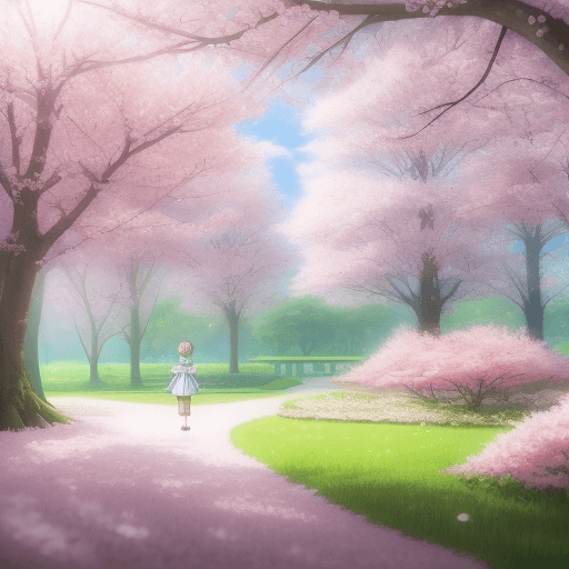 AI generated: magical realistic anime spring 
scene