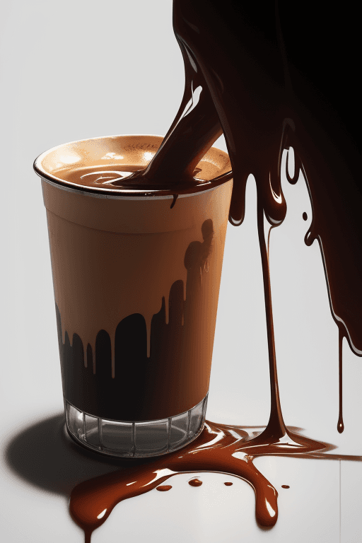 AI generated: Impactful composition, dripping (neon:0.4) (coffee:0.4) (heat splash:0.4) paint across the shape of ...