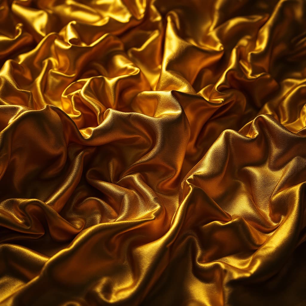 AI generated: A hyper-realistic, ultra-high-definition close-up of ruffled gold fabric, exuding pure luxury agains...