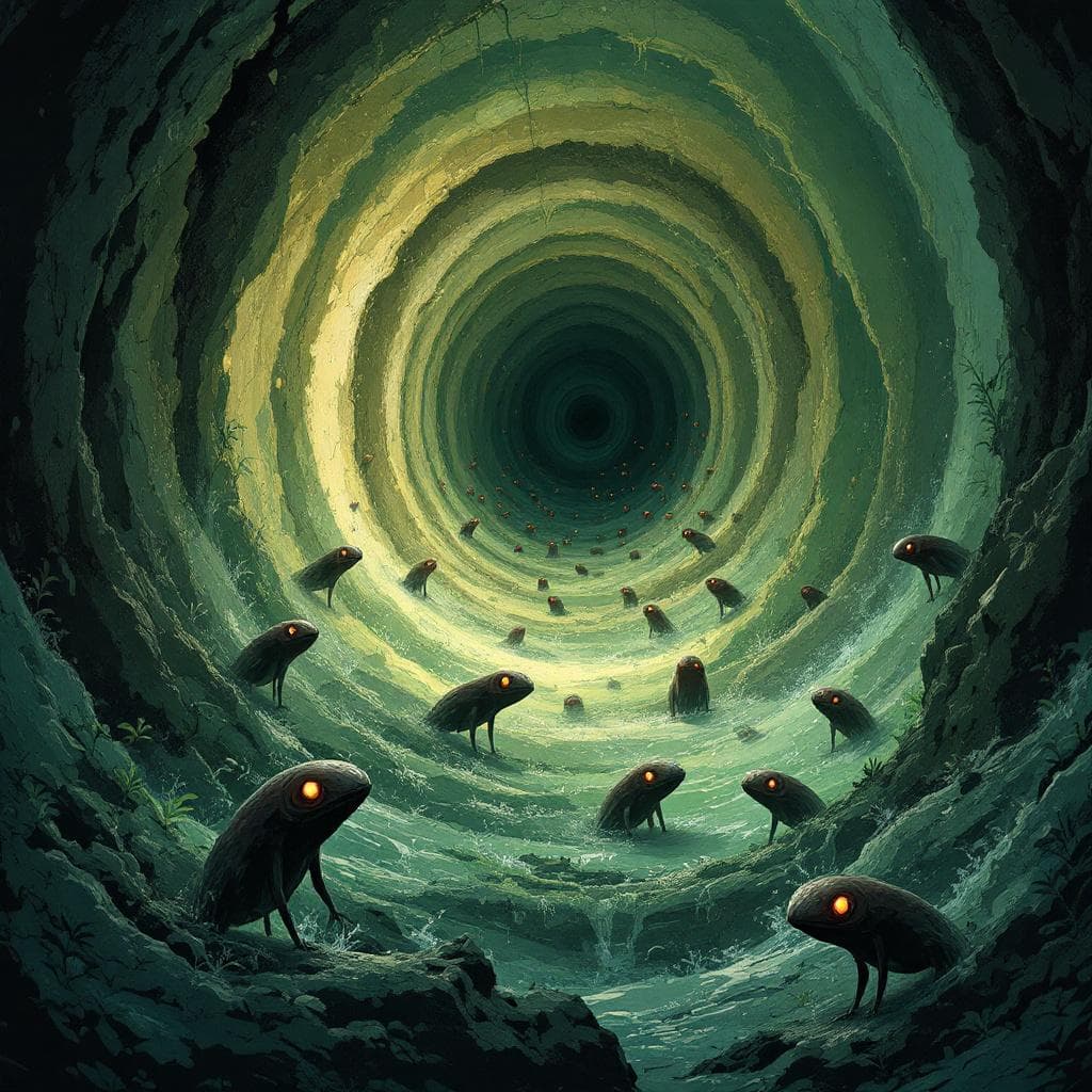 AI generated: Crea una página de novela gráfica en 6 viñetas, estilo ilustración realista con toques de fantasía, ...