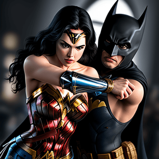 AI generated: Wonder Woman and Batman Dance