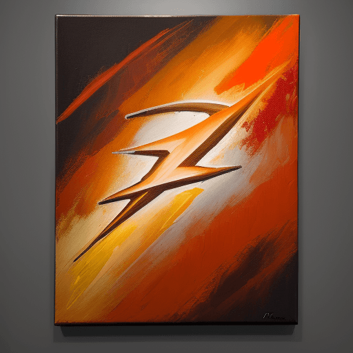 AI generated: the flash, impasto technique, oil painting, contemporary era, primarily monochromatic with accents o...