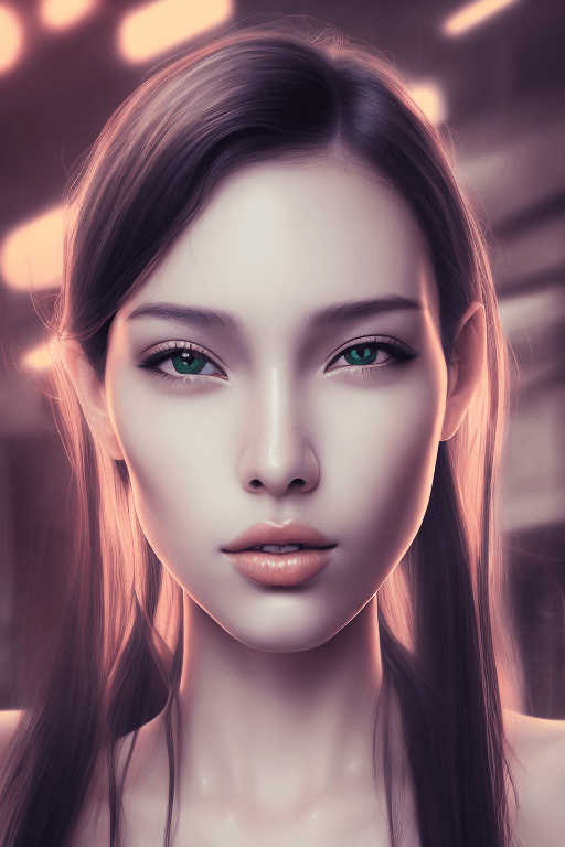 AI generated: realistic close portrait of very beautiful girl, a young supermodel girl, asian market backgroud, sh...