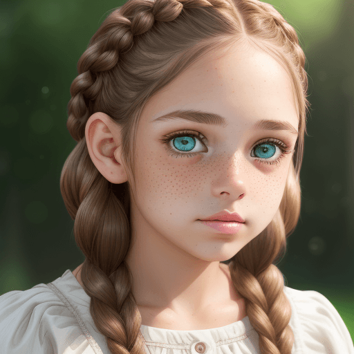 AI generated: A cute girl with light brown braided hair, posing
, wearing bicine. Her eyes are emerald green, smal...