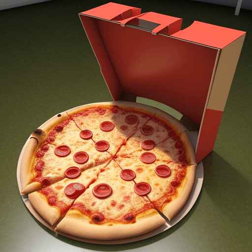 AI generated: pizza comiendo pizza 3d