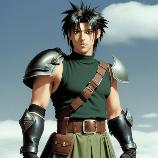AI generated: (masterpiece), best quality, expressive eyes, dark hair,  perfect face, shoulder armor, sleeveless, ...