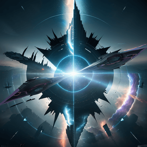 AI generated: Photo of a ultra realistic superhero school which is at the center floating in the sky and is attack...