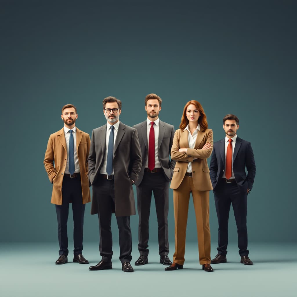 AI generated: Generate a realistic image of tax professionals dressed in clothes related to a profession