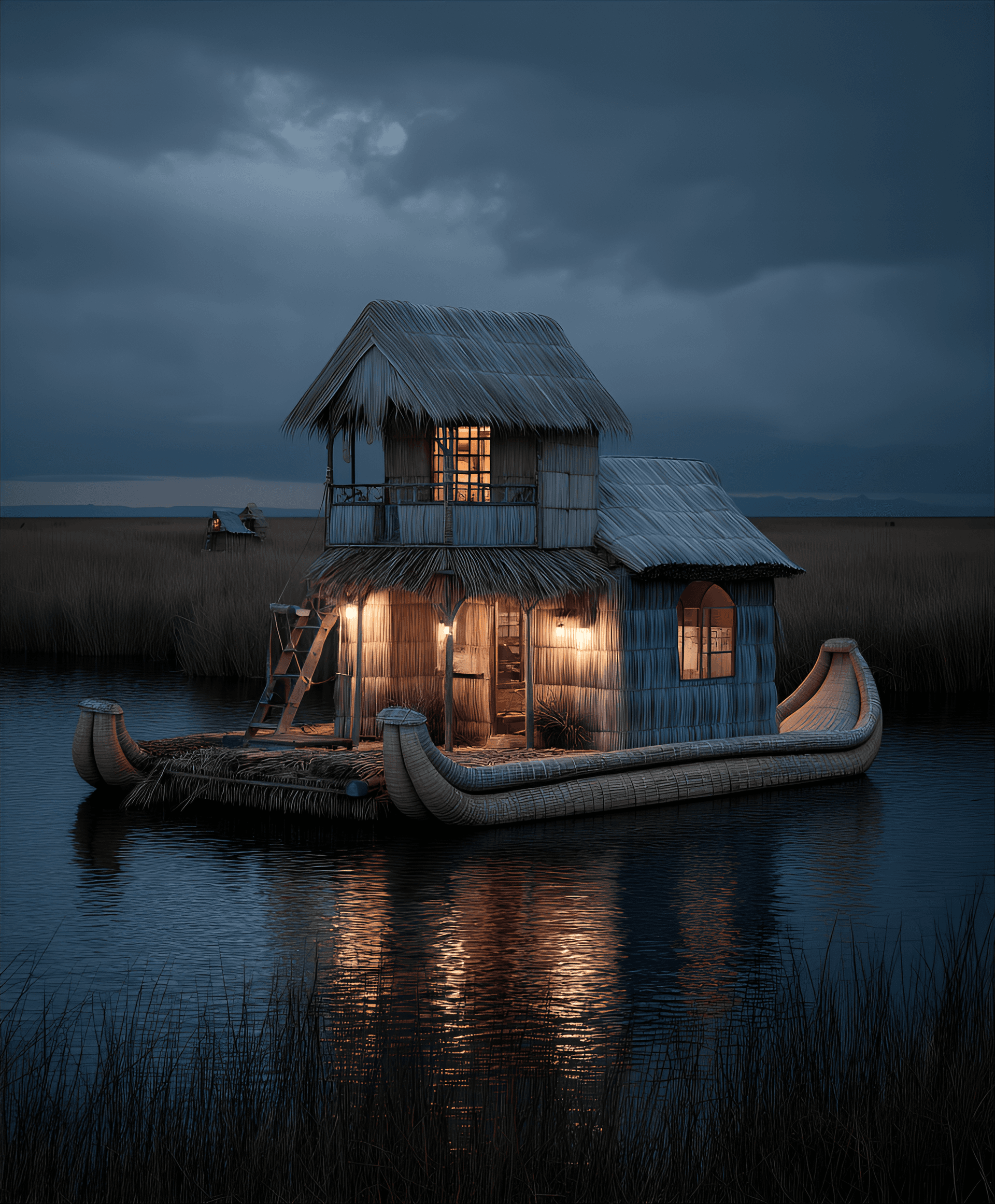 AI generated: Conceptual design of a floating house