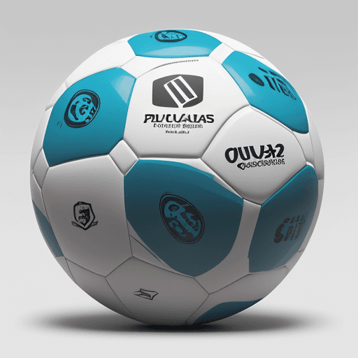 AI generated: Photo of a ultra realistic a soccer ball 8.65 pulgadas (22 cm) y una circunferencia de 27-28 pulgada...